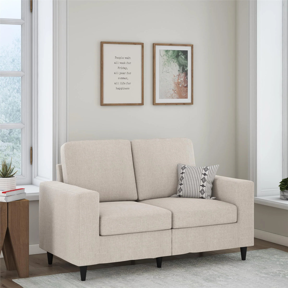 Gray Linen 2 Seater Sofa Q915386