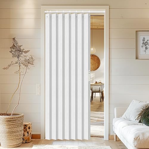 Beige Accordion Style Door Curtain, 1 Panel, W52 x L78 E596