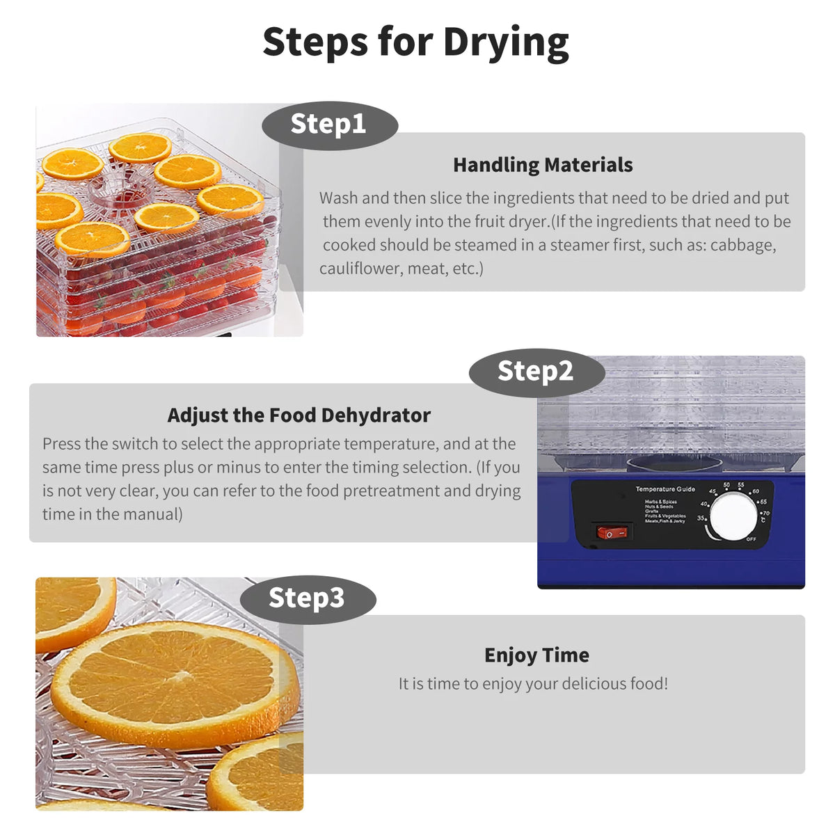 5 Trays Food Dehydrator with Digital Timer Z867