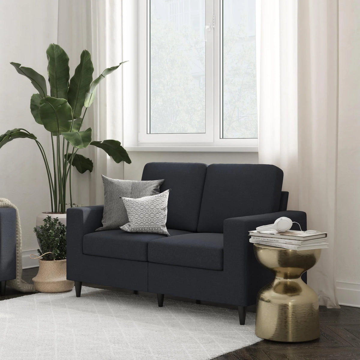 Gray Linen 2 Seater Sofa Q915386