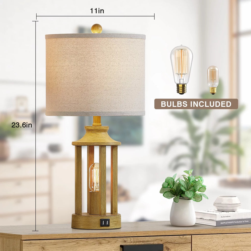3 Way Dimmable Touch Control Table Lamps Set of 2 with USB Ports N103012