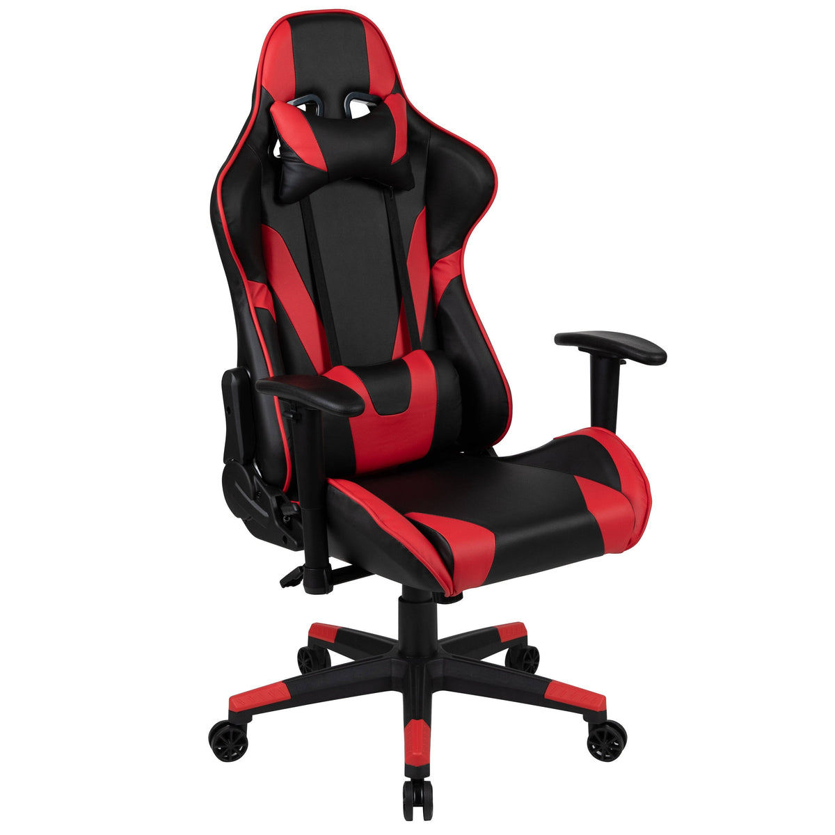 Racing Ergonomic Chair with Fully Reclining Back in Red LeatherSoft X8681