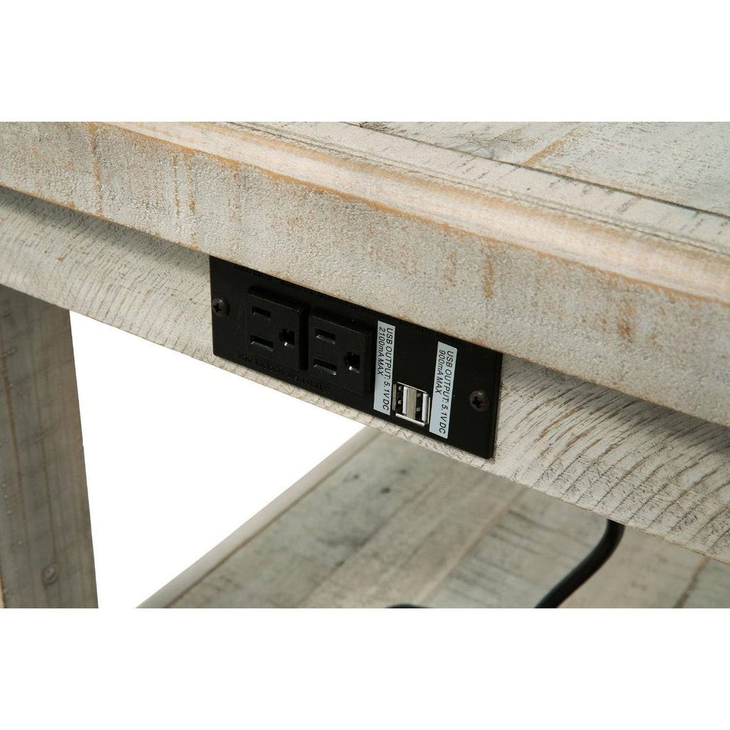 White Wash Gray Rectangular End Table Q44765