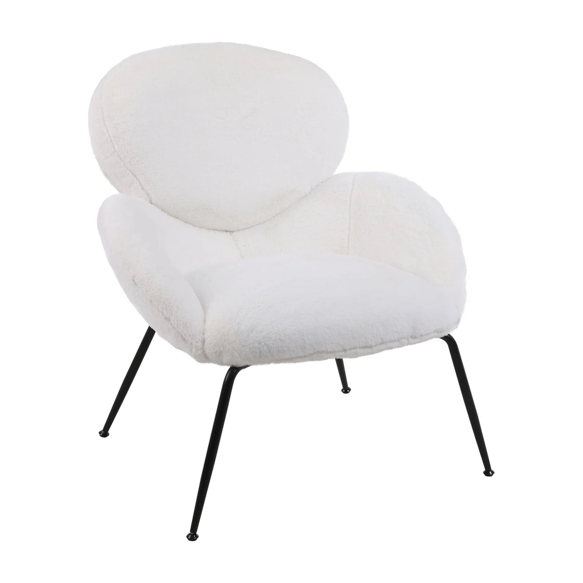 Sherpa Accent Armchairs with Black Metal Legs W7484