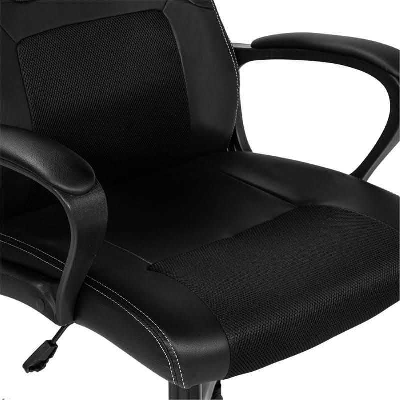 Black PU Leather Office Chair with Metal Base Q60658