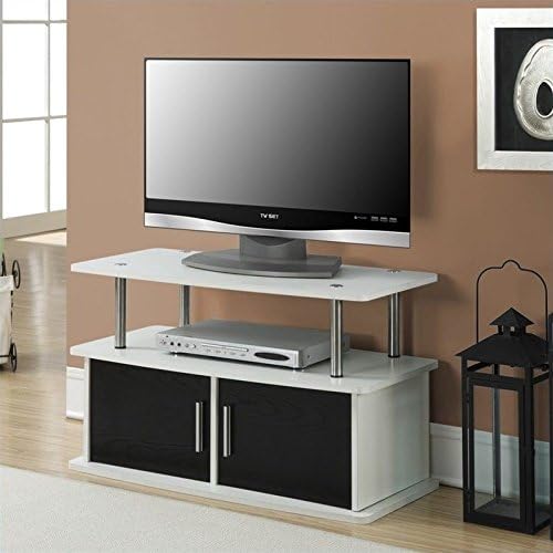 White 2 Storage Cabinet TV Stand U2939