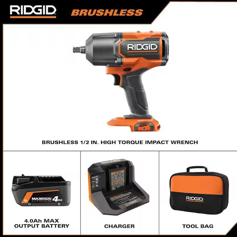 18V Brushless Cordless 1/2 in. High-Torque Impact Wrench Kit N1357