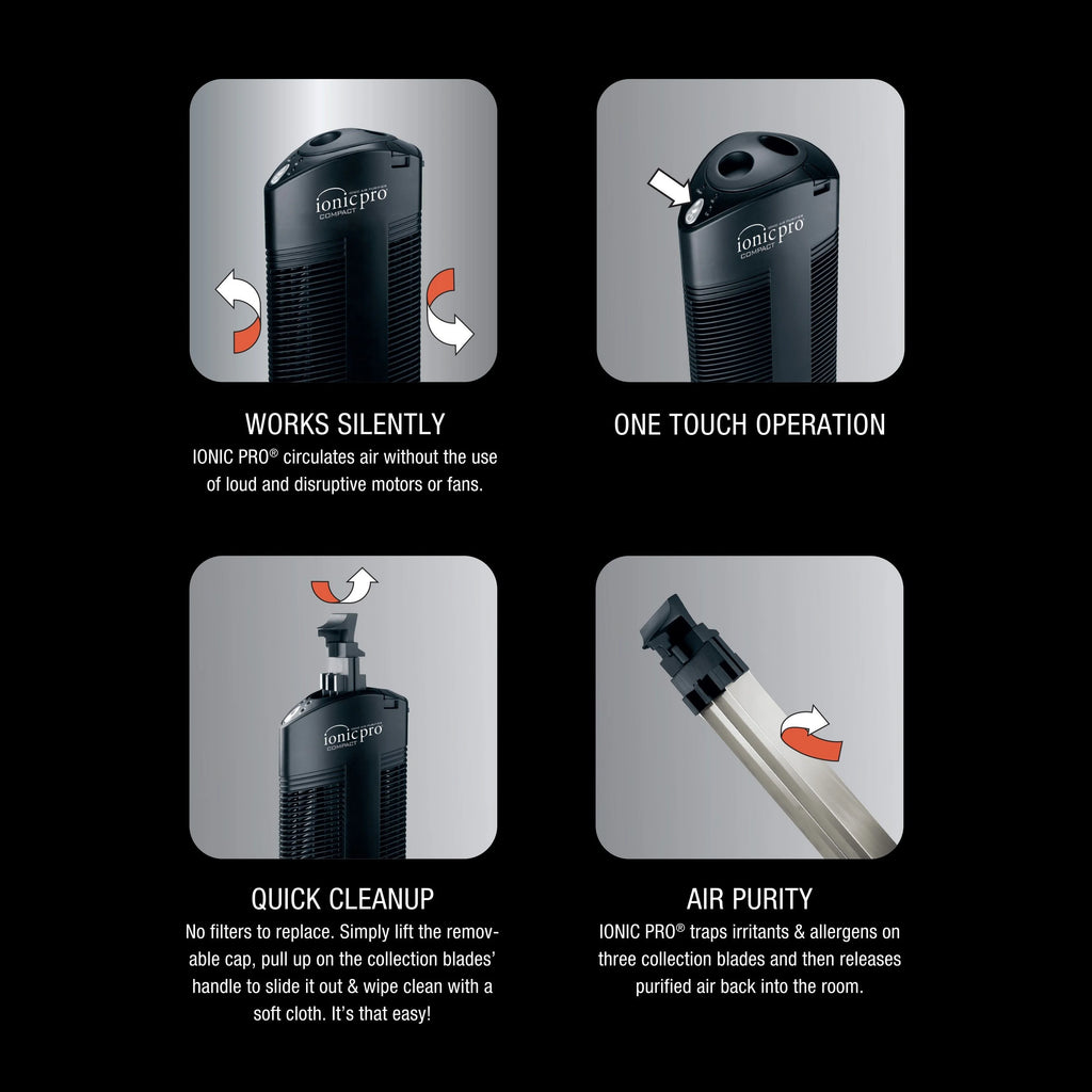 Black Compact Ionic Air Purifier F347551