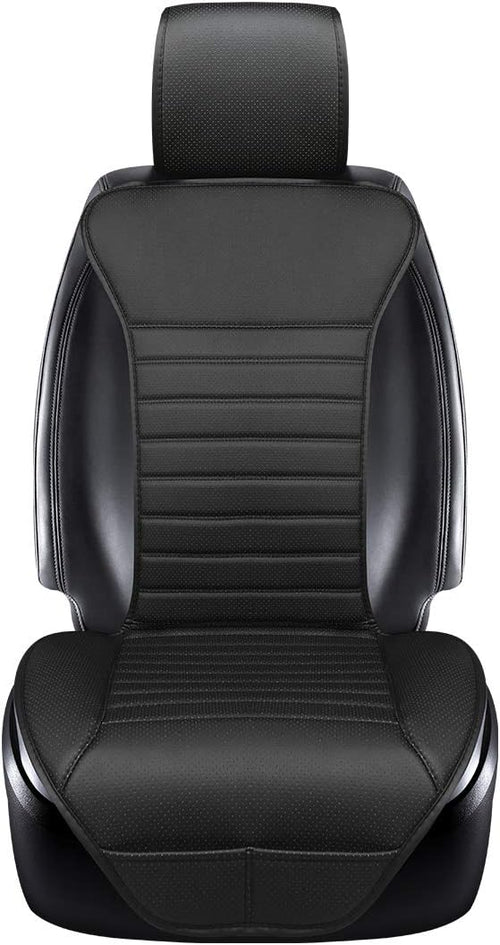 2 Pieces Beige PU Leather Car Seat Covers Y649