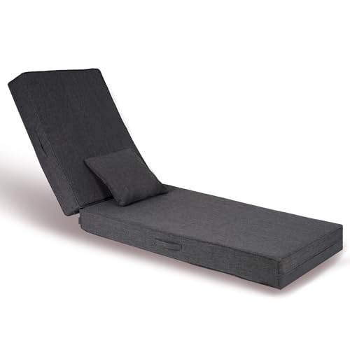 Turquoise 72"L x 21"W x 5"T Water-Resistant Olefin Chaise Lounge Cushion with Pillow U47299