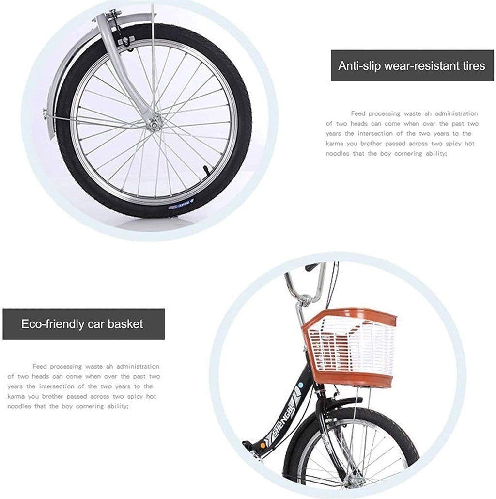 20 Inch Single Speed Adult Tricycle with Large Basket J186