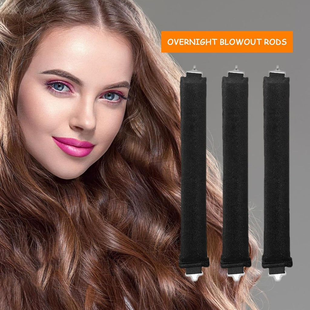 Velvet Heatless Curling Rods with Hook J383