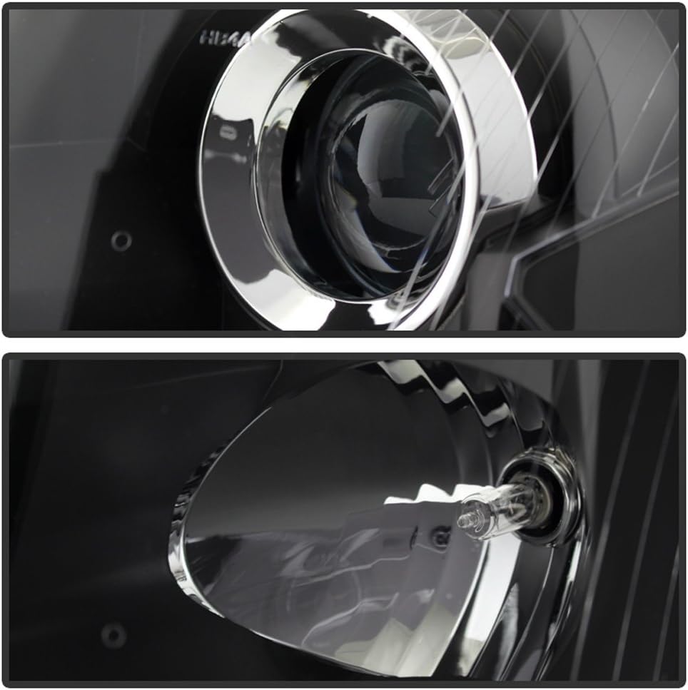 Black Projector Headlights Replacement Pair Set Left+Right S36754