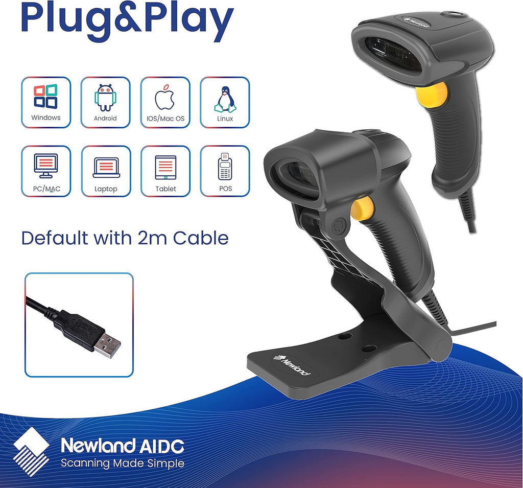 1D Handheld Barcode Scanner with Stand S2219