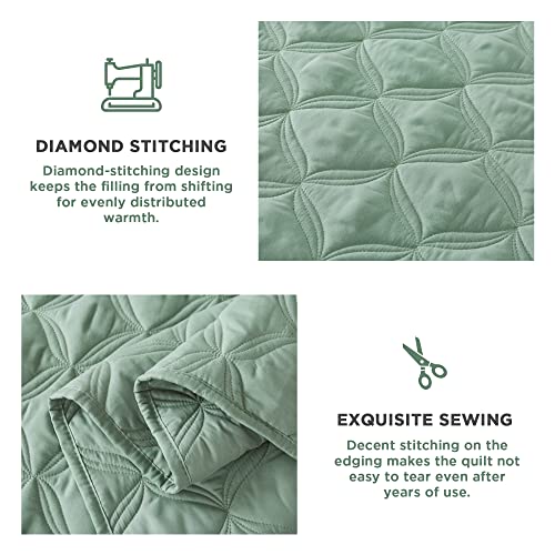 Twin Size Teal Summer Quilt Comforter 2 Pieces E1765