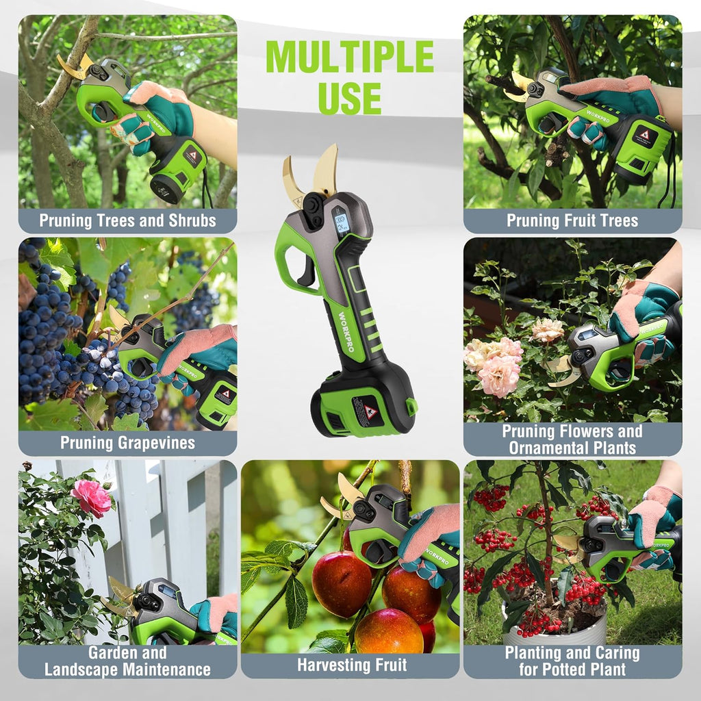 12V Electric Pruning Shears with 2 Pack Rechargeable Battery and Fast Charger E7342