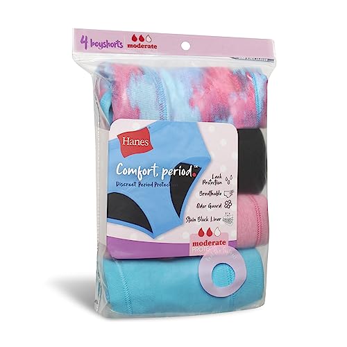 Girls' Boys' Short & Hipster Period Underwear, Moderate Protection, Multi-Pack G2627