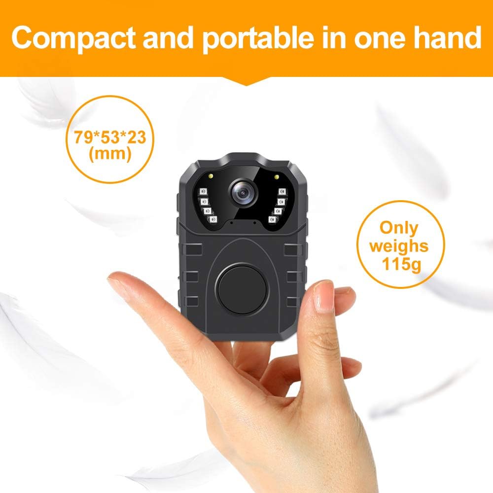 2160P Body Camera with 64GB Memory, 2 Inch Display, Night Vision, 3000 mAh Battery L375060