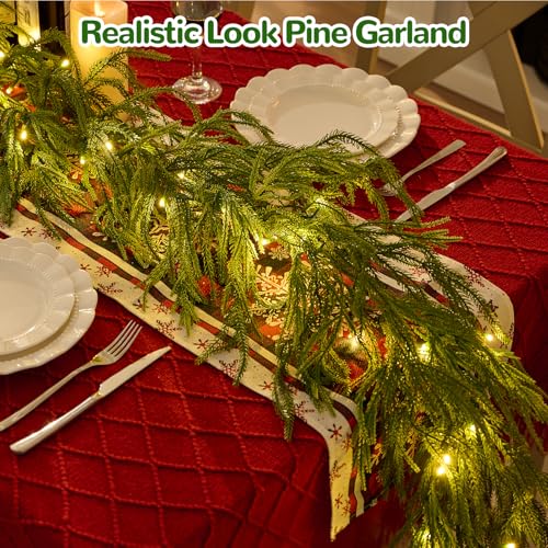 9FT Prelit Norfolk Pine Garland with Lights K6853
