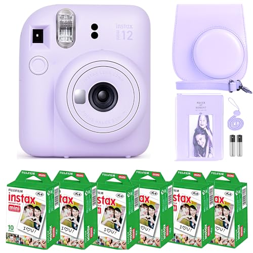Lilac Purple Instant Camera with 60 Sheets Instant Film Bundle V7737