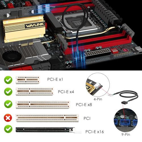 PCIe WiFi 6E Tri-Band AX5400 Wireless Network Card with Bluetooth 5.3 P59901