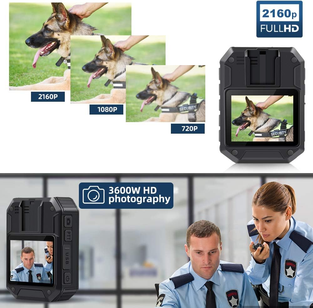 2160P Body Camera with 64GB Memory, 2 Inch Display, Night Vision, 3000 mAh Battery L375060
