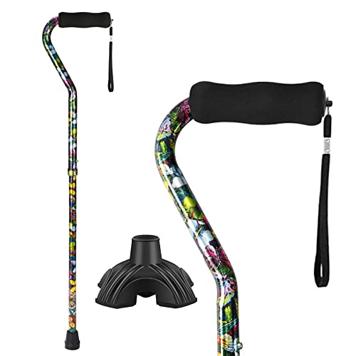 Folding Lightweight Offset Handle Adjustable Walking Stick J708