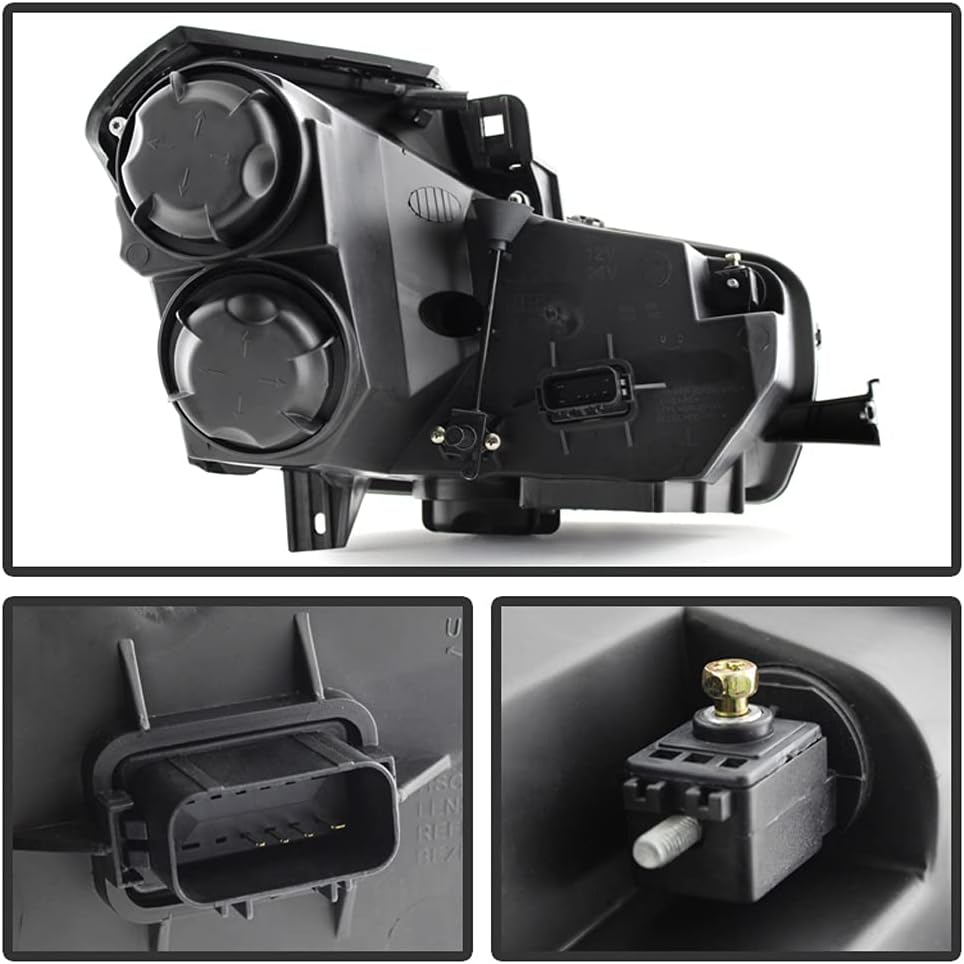 Black Projector Headlights Replacement Pair Set Left+Right S36754