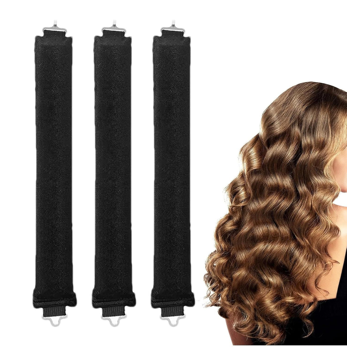 Velvet Heatless Curling Rods with Hook J383