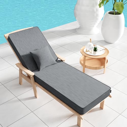 Turquoise 72"L x 21"W x 5"T Water-Resistant Olefin Chaise Lounge Cushion with Pillow U47299