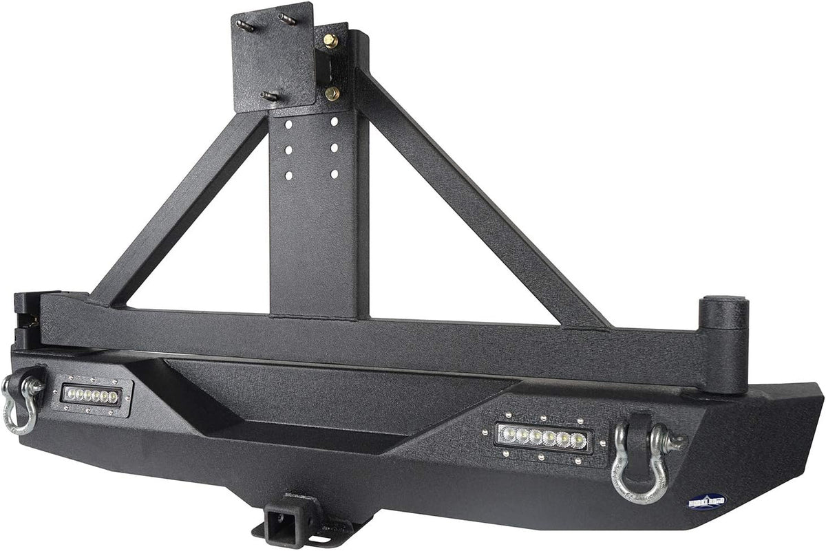 Front Bumper + Rear Bumper with Spare Tire Carrier & Winch Plate R414