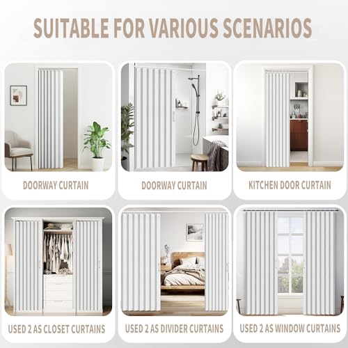 Beige Accordion Style Door Curtain, 1 Panel, W52 x L78 E596