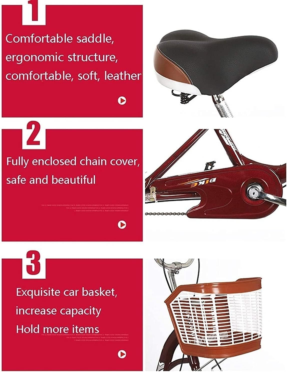 20 Inch Single Speed Adult Tricycle with Large Basket J186