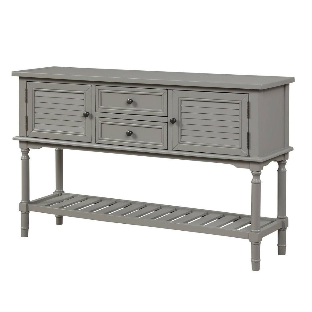 Greige 47-Inch Wood Console Table with 2 Drawers C831899