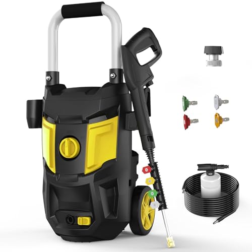 Electric Pressure Washer 4500 PSI 2.8 GPM with 35FT Power Cord 4 Nozzles Soap Cannon Yellow K3471