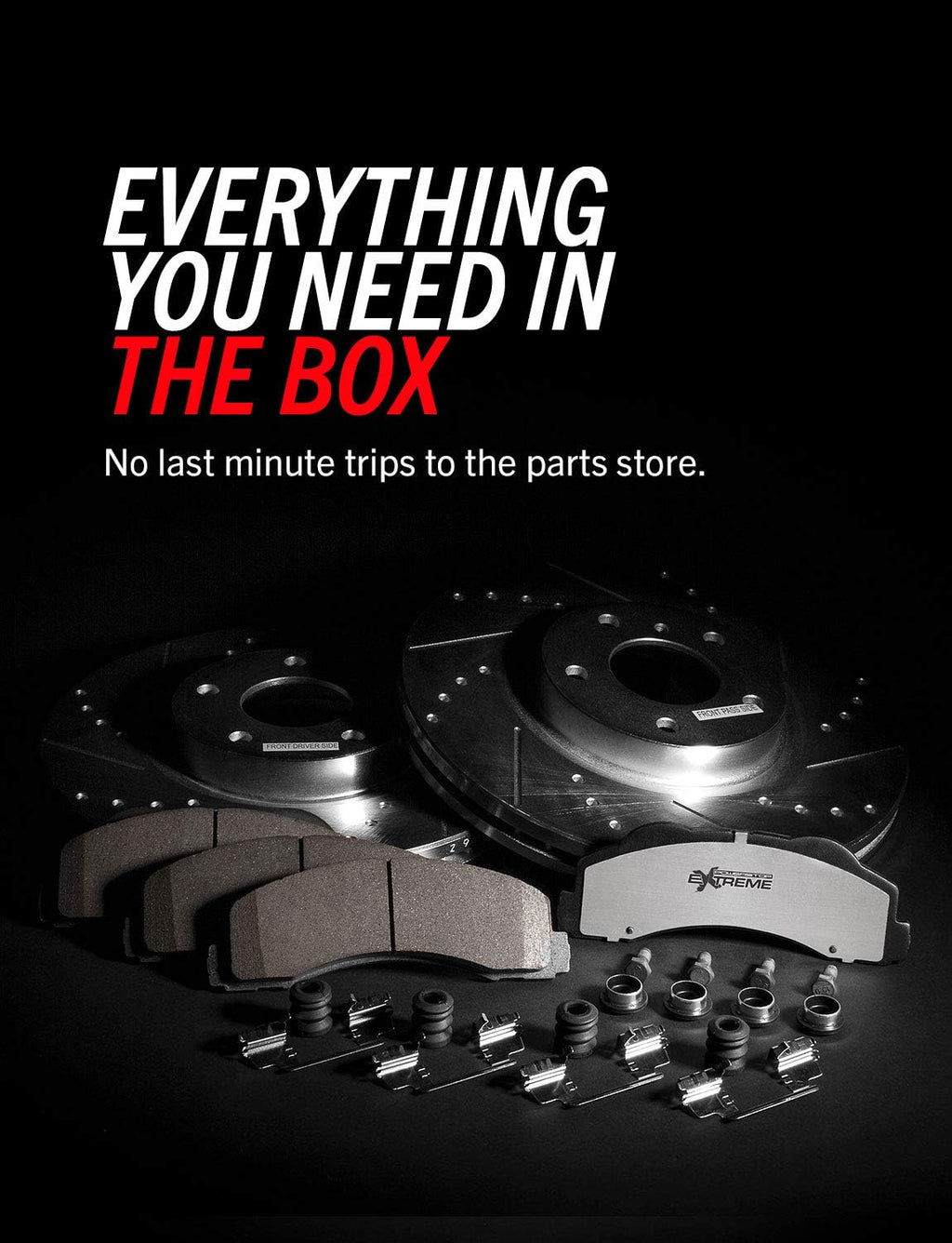 Carbon Fiber Brake Pads with Drilled & Slotted Brake Rotors Kit T301