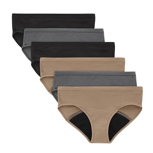 Girls' Boys' Short & Hipster Period Underwear, Moderate Protection, Multi-Pack G2627