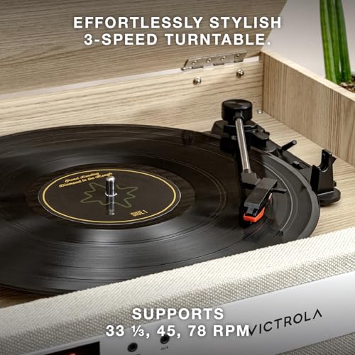 6-in-1 Turntable with CD & Cassette Player, Bluetooth, Walnut E16548