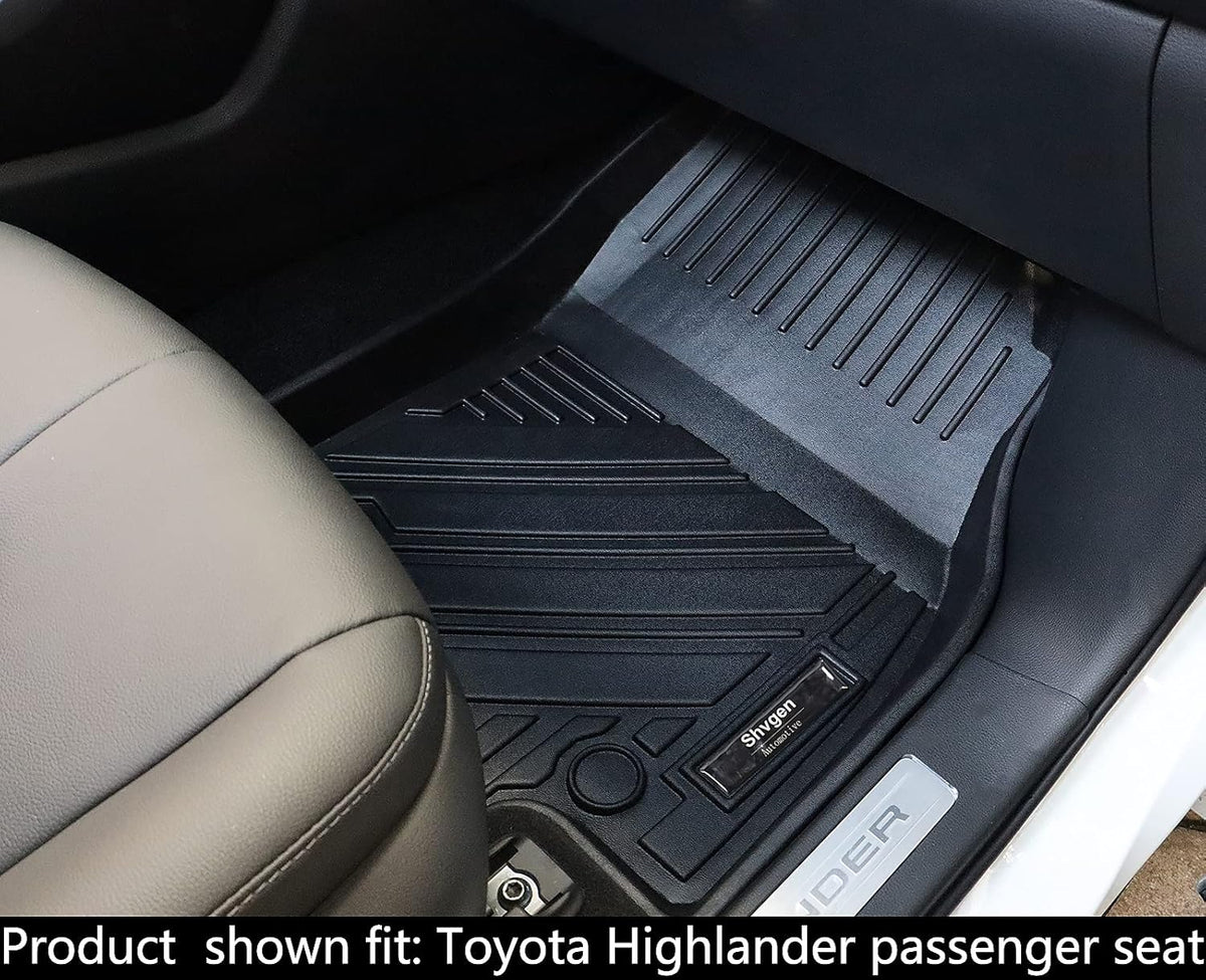 3 Row All-Weather Rubber Car Floor Mats & Cargo Liner Black E9477