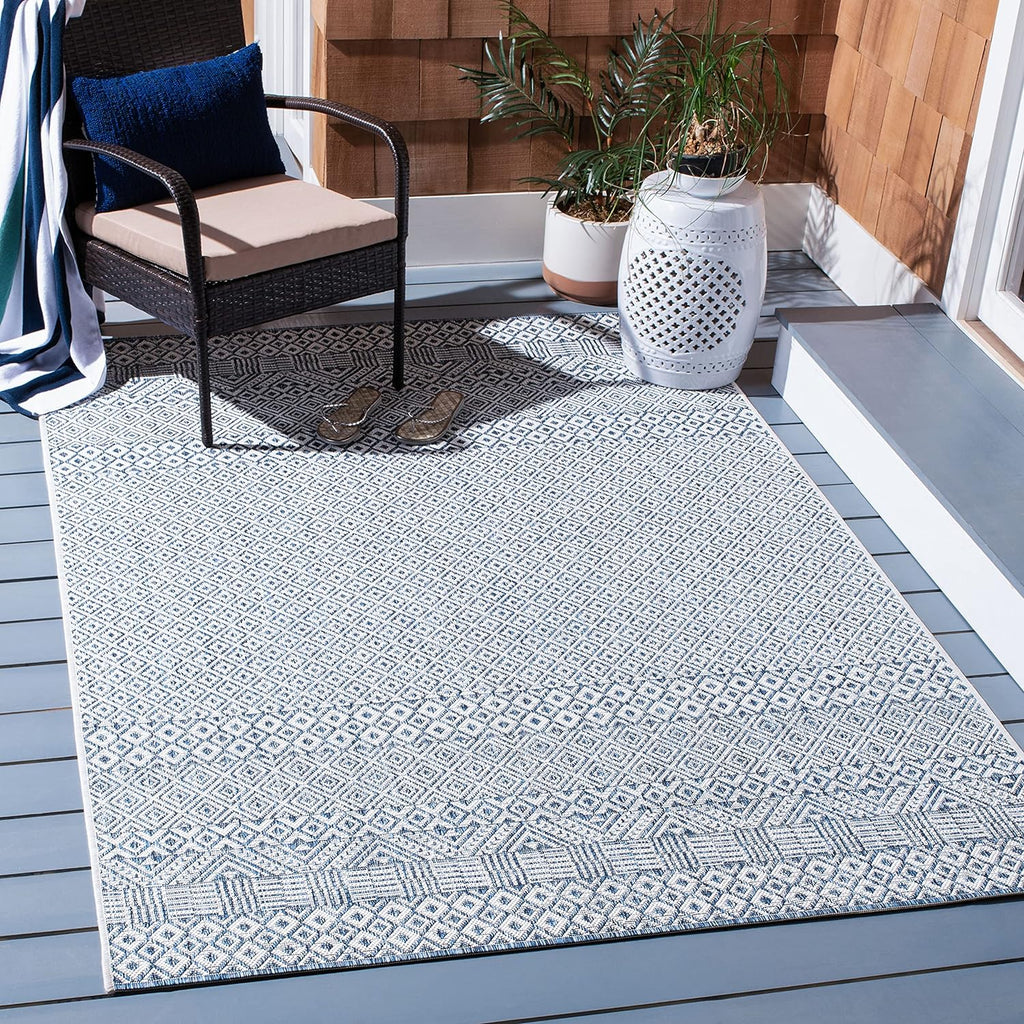 Ivory Green Round Indoor Outdoor Area Rug G98285
