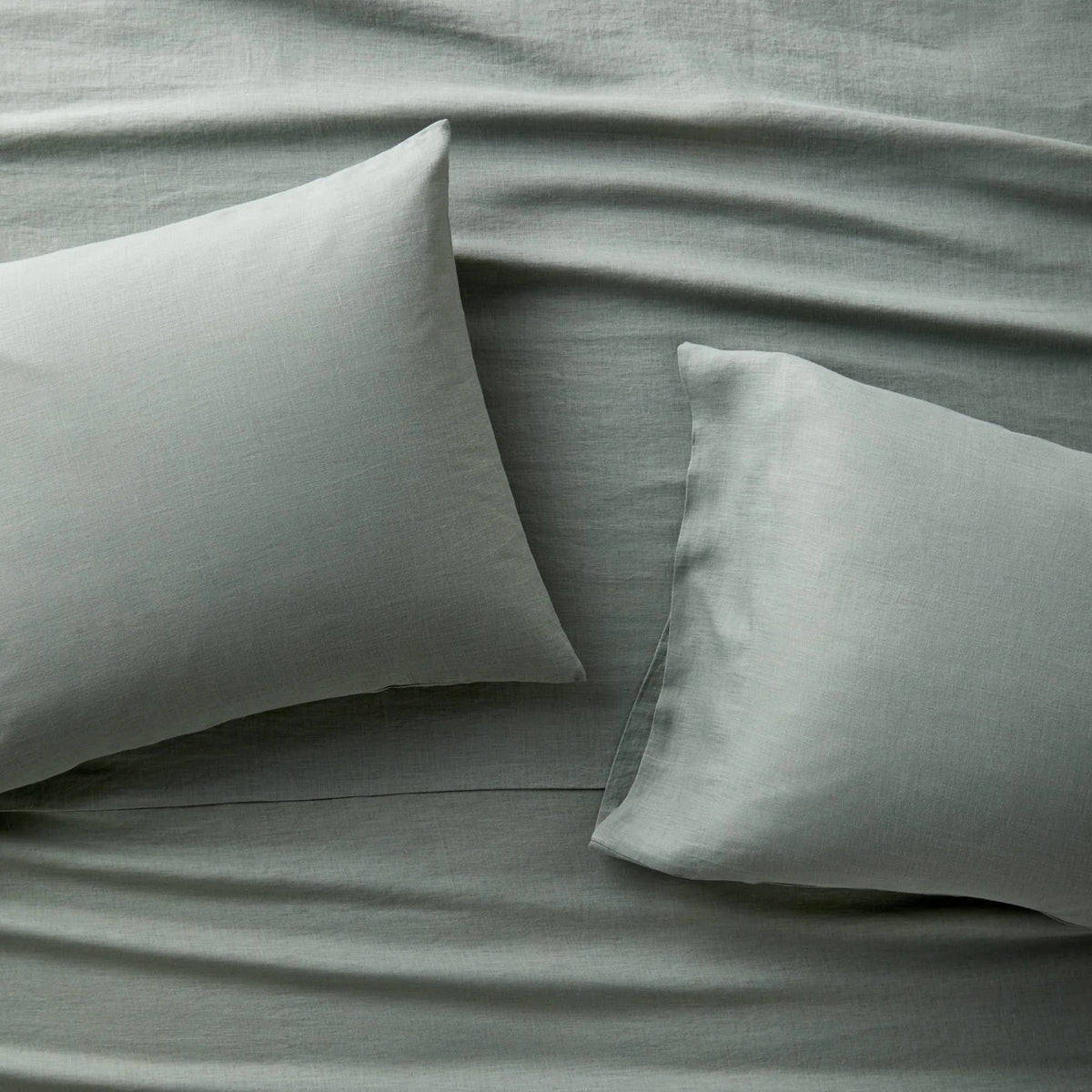 100% Washed Hemp Solid Sheet Set Sage Green M2585