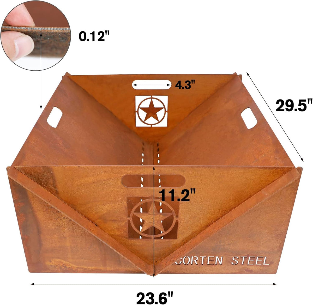 Corten Steel Wood Burning Fire Pit S1911