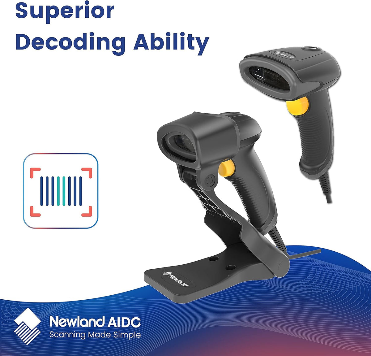1D Handheld Barcode Scanner with Stand S2219