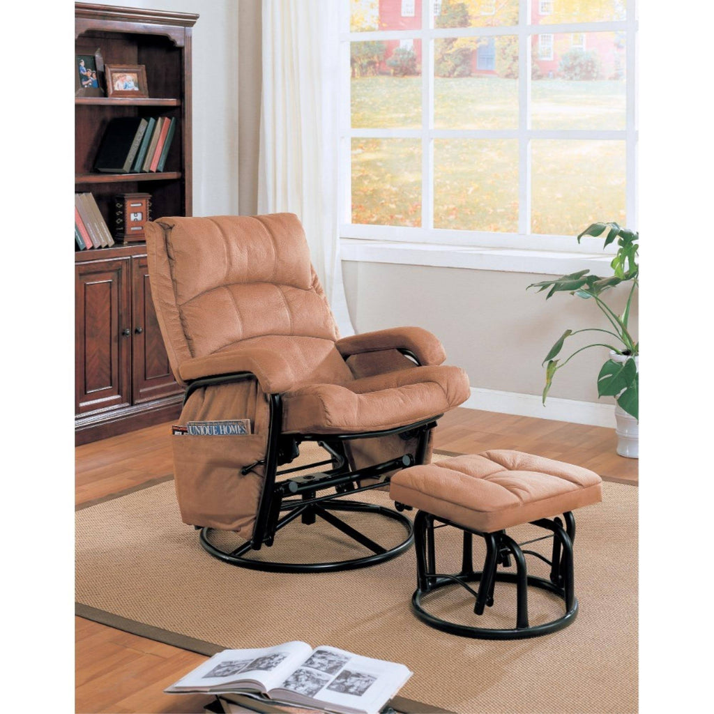 Brown Glider Chair with Ottoman J2556