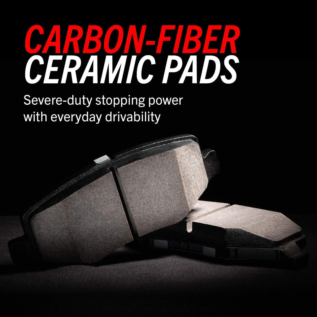 Carbon Fiber Brake Pads with Drilled & Slotted Brake Rotors Kit T301