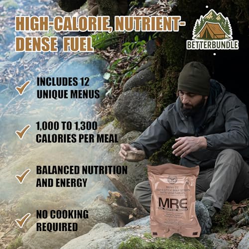Variety Pack of 12 MRE Meals Ready to Eat with Flameless Heater M19272