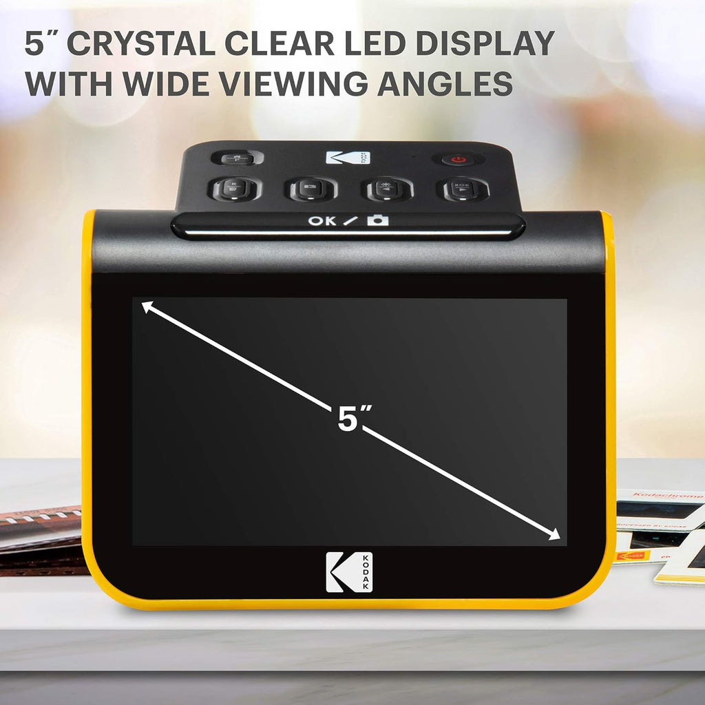 Film and Slide Scanner with 5" LCD Screen, 35mm 126 110 Film Negatives & Slides to 22MP JPEG C7621
