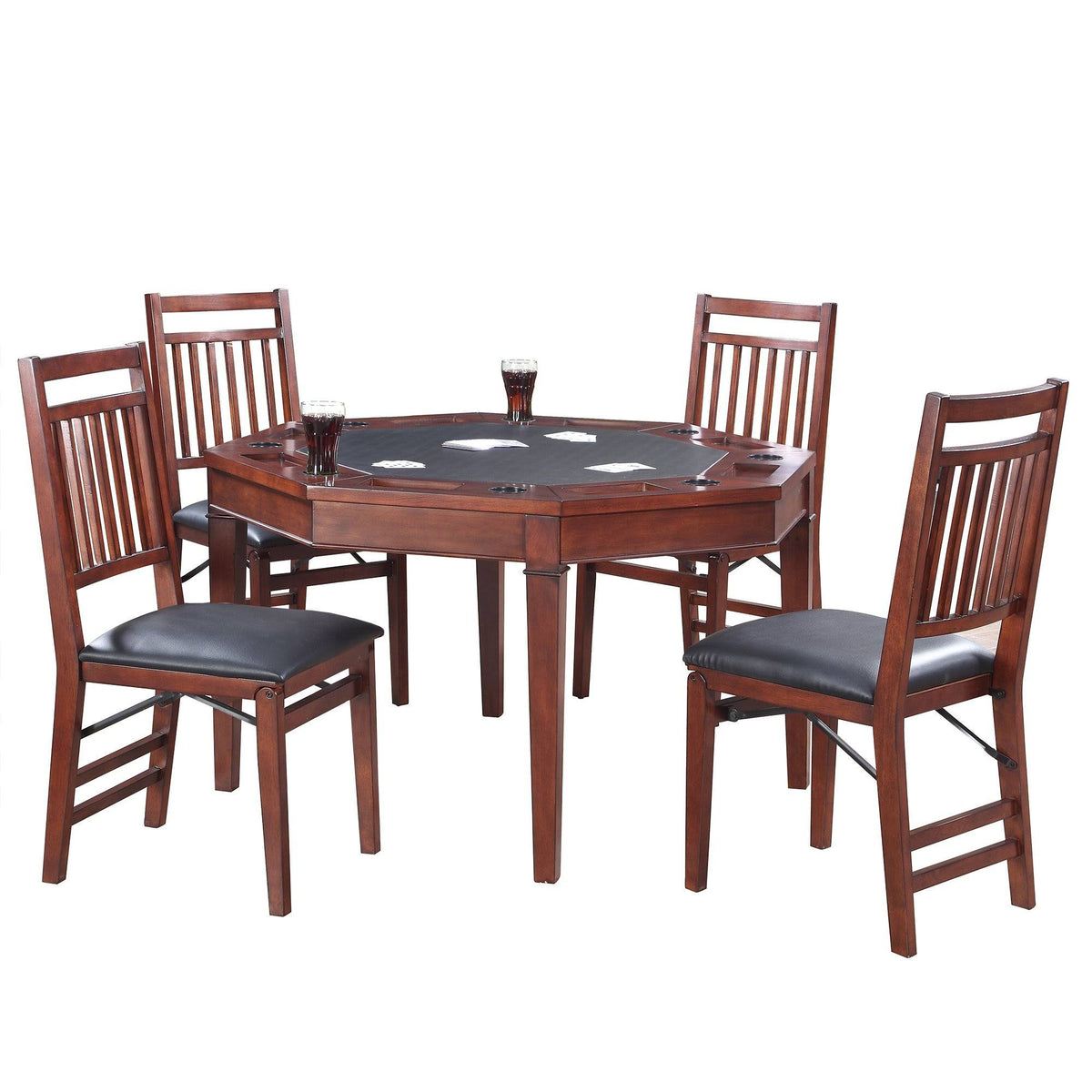 48 in. Folding Poker Table & Chairs Set J67450