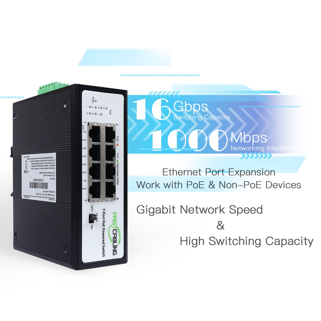 PoE Powered Switch, PoE+ Extender, 71W Passthrough Power R282796