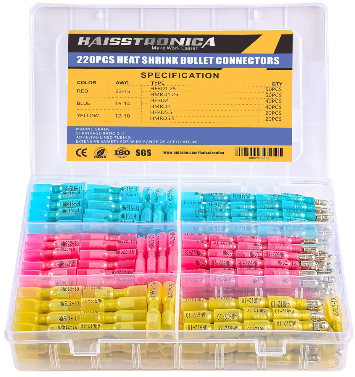 220PCS Heat Shrink Bullet Connectors P75956